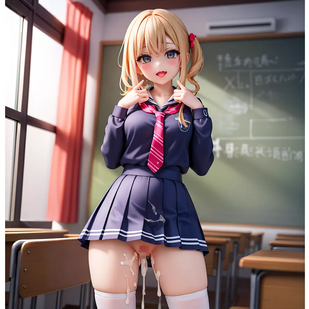 女子高生フィギュアに精子をぶっかけているAI写真3枚目