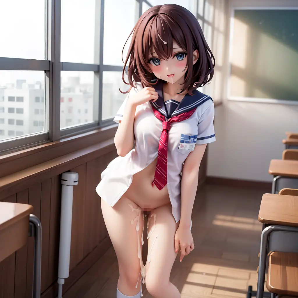 女子高生フィギュアに精子をぶっかけているAI写真9枚目