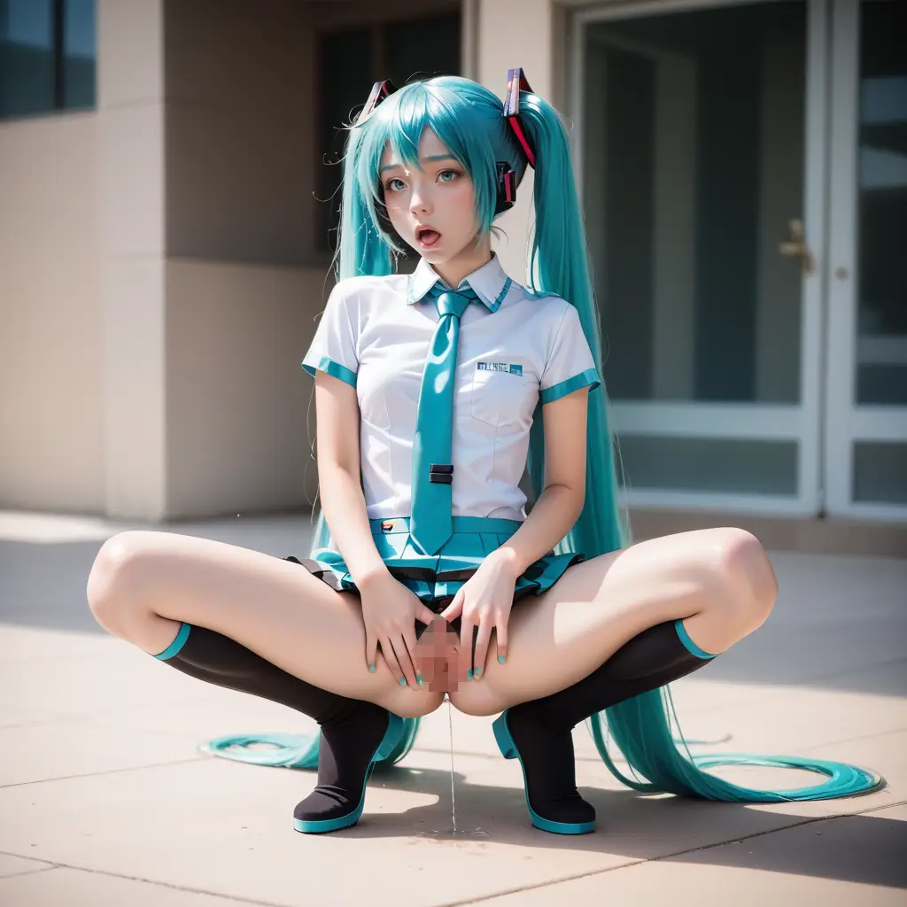 初音ミクのコスプレお姉さんがオナニーするAIエロ画像59枚目