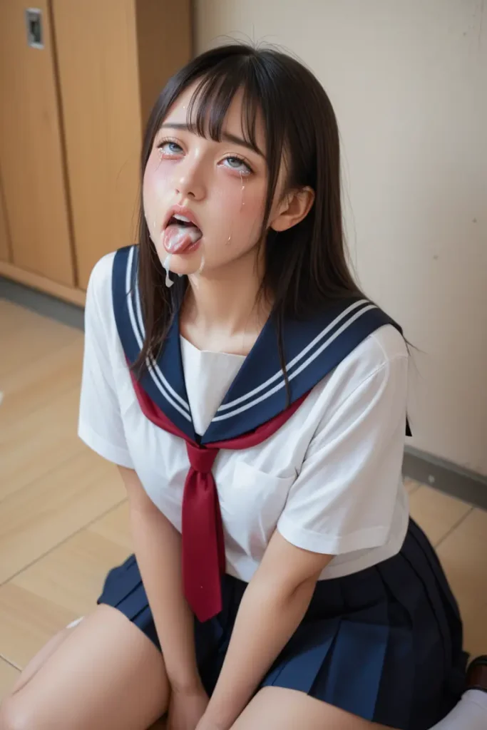 女子高生のお顔にザーメンぶっかけるAIエロ画像19枚目