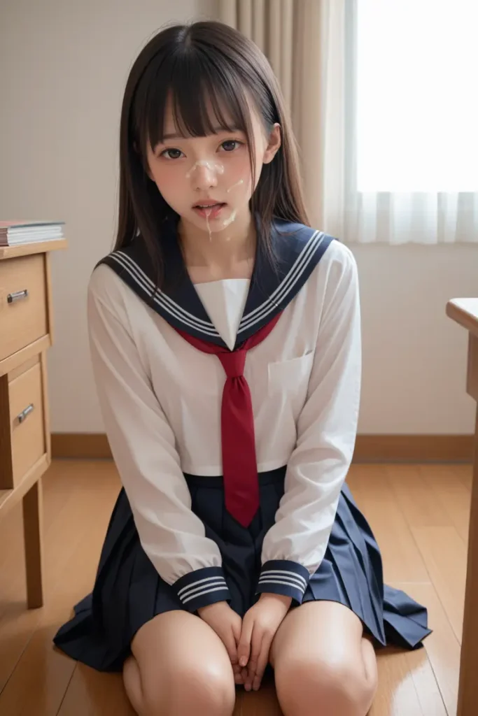 女子高生のお顔にザーメンぶっかけるAIエロ画像28枚目