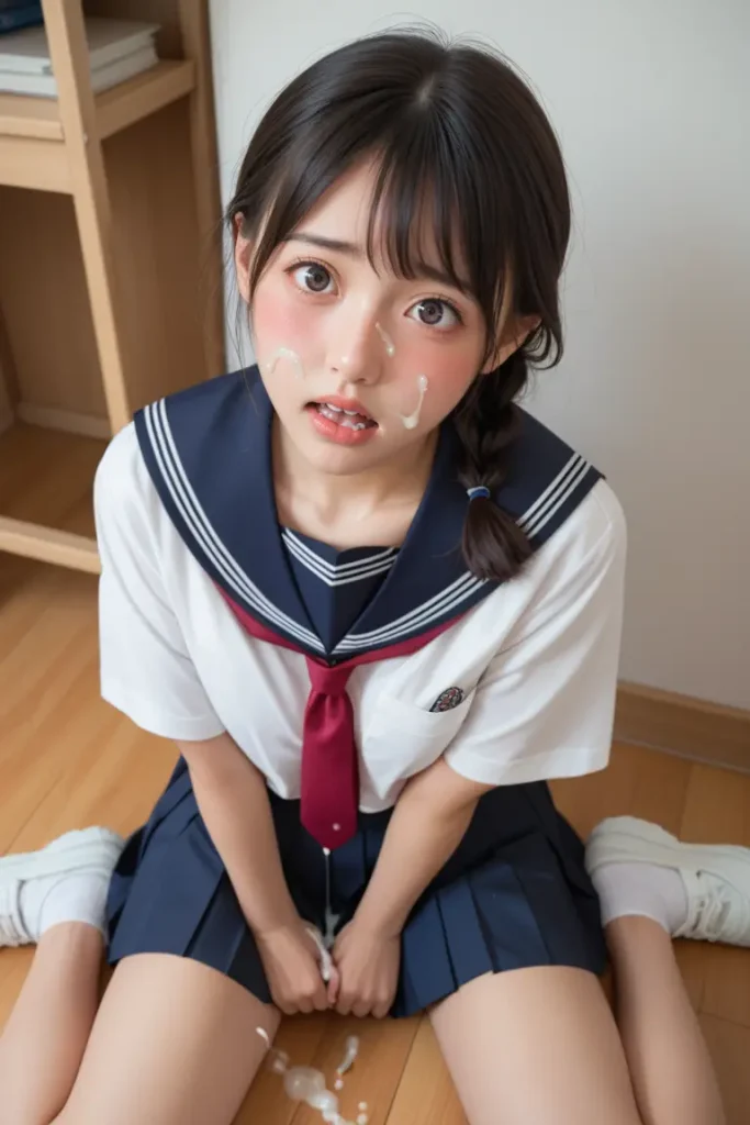 女子高生のお顔にザーメンぶっかけるAIエロ画像46枚目