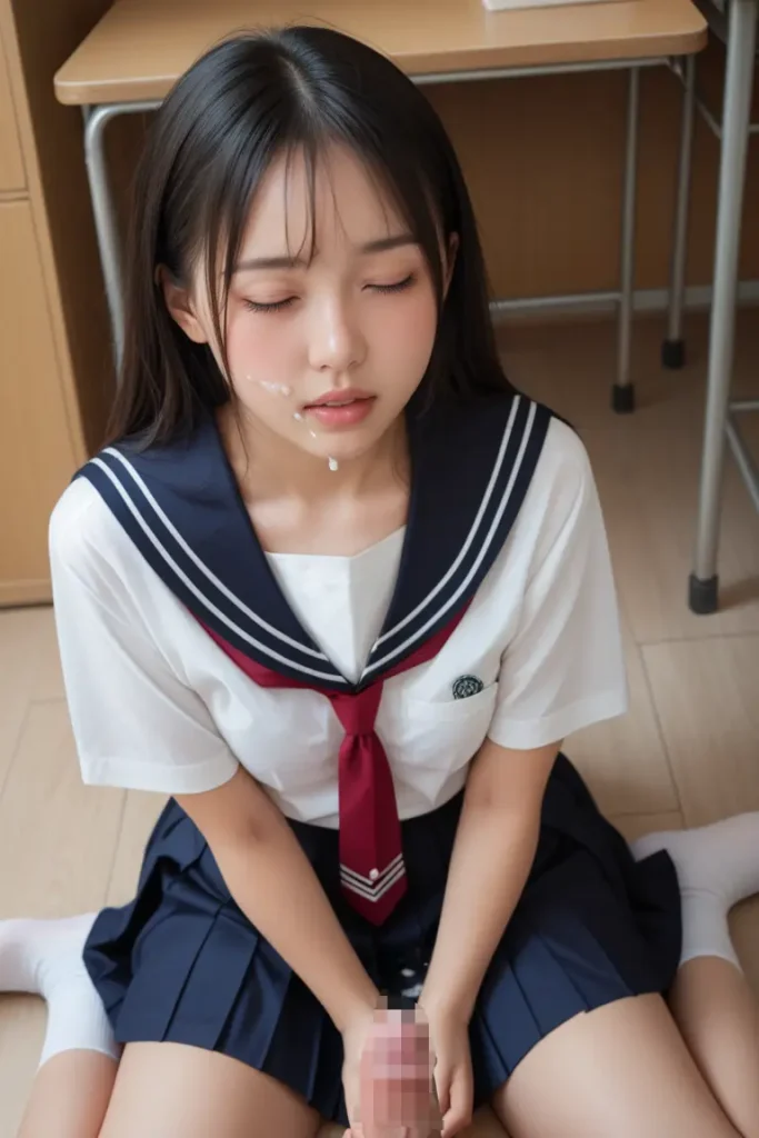 女子高生のお顔にザーメンぶっかけるAIエロ画像48枚目