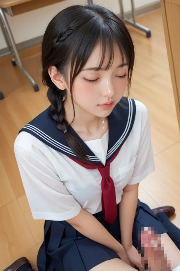 女子高生のお顔にザーメンぶっかけるAIエロ画像60枚目