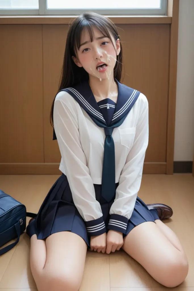 女子高生のお顔にザーメンぶっかけるAIエロ画像69枚目