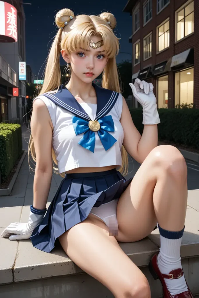 セーラームーンのコスプレしたお姉さんのヌードグラビアAIエロ画像21枚目