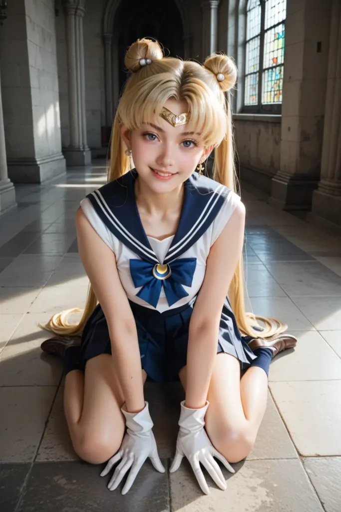 セーラームーンのコスプレしたお姉さんのヌードグラビアAIエロ画像29枚目