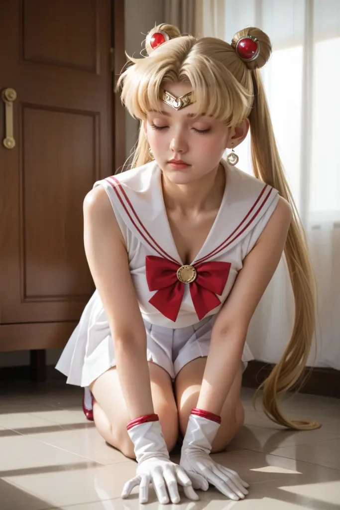 セーラームーンのコスプレしたお姉さんのヌードグラビアAIエロ画像31枚目