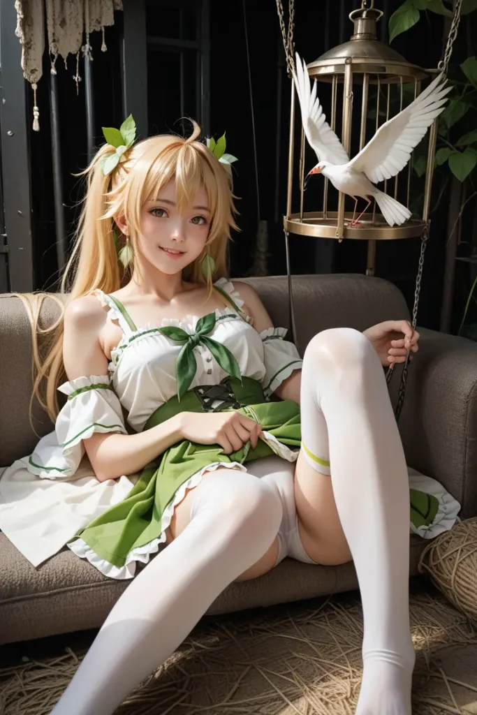 ソードアート・オンラインのリーファのコスプレしたお姉さんのヌードグラビアAIエロ画像39枚目