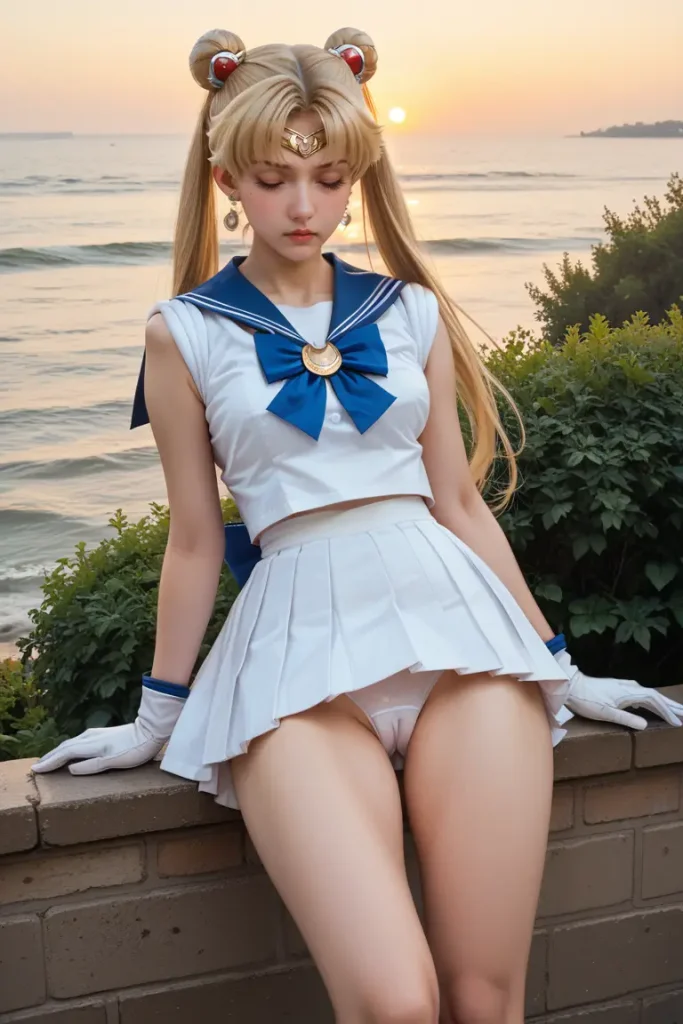 セーラームーンのコスプレしたお姉さんのヌードグラビアAIエロ画像40枚目