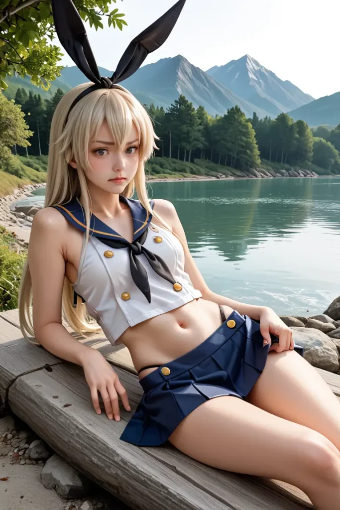 艦これの島風コスプレたお姉さんのヌードグラビアAIエロ画像10枚目