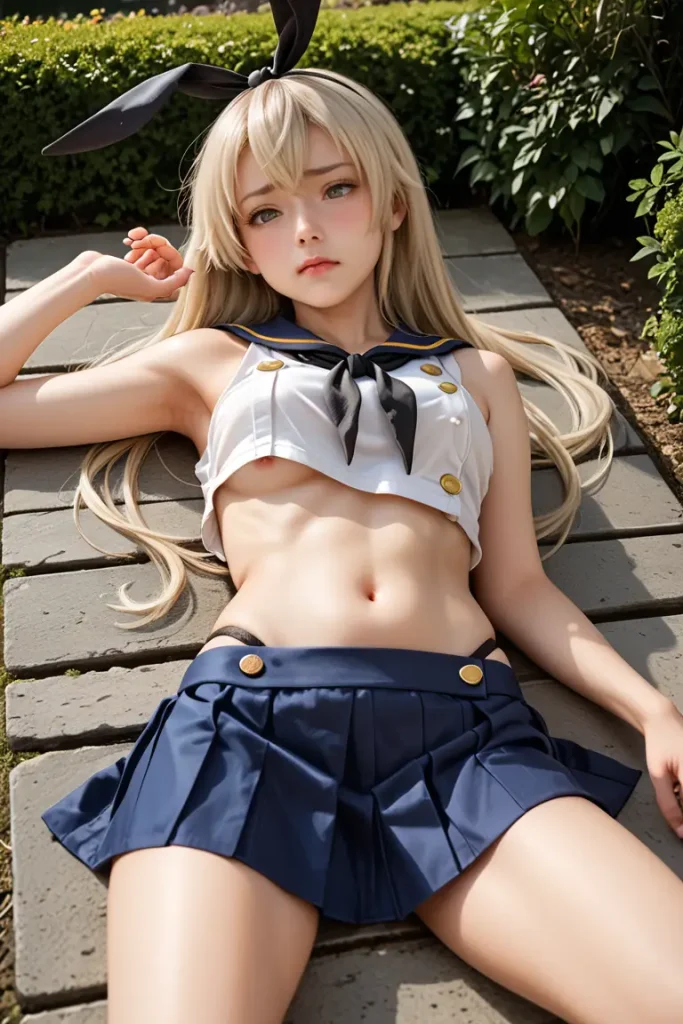 艦これの島風コスプレたお姉さんのヌードグラビアAIエロ画像12枚目