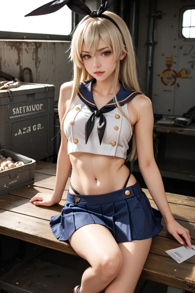 艦これの島風コスプレたお姉さんのヌードグラビアAIエロ画像16枚目