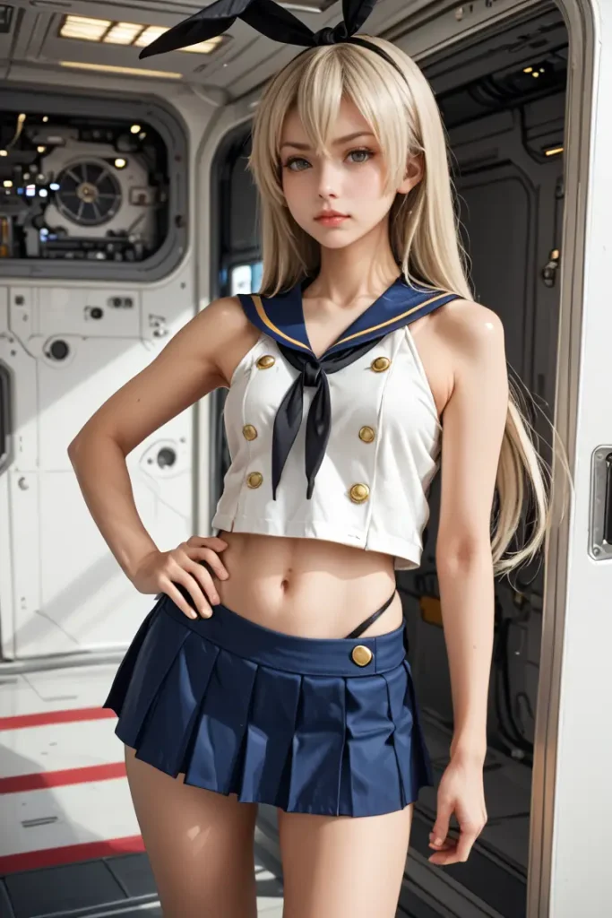 艦これの島風コスプレたお姉さんのヌードグラビアAIエロ画像19枚目