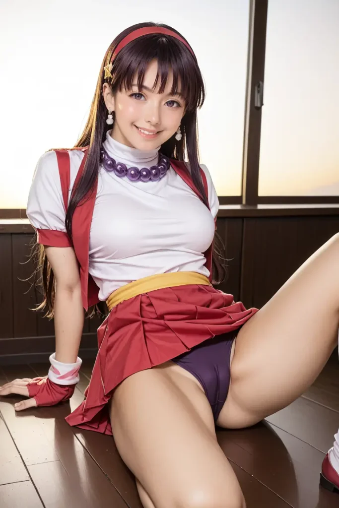 KOFの麻宮アテナのコスプレしたお姉さんのヌードグラビアAIエロ画像22枚目