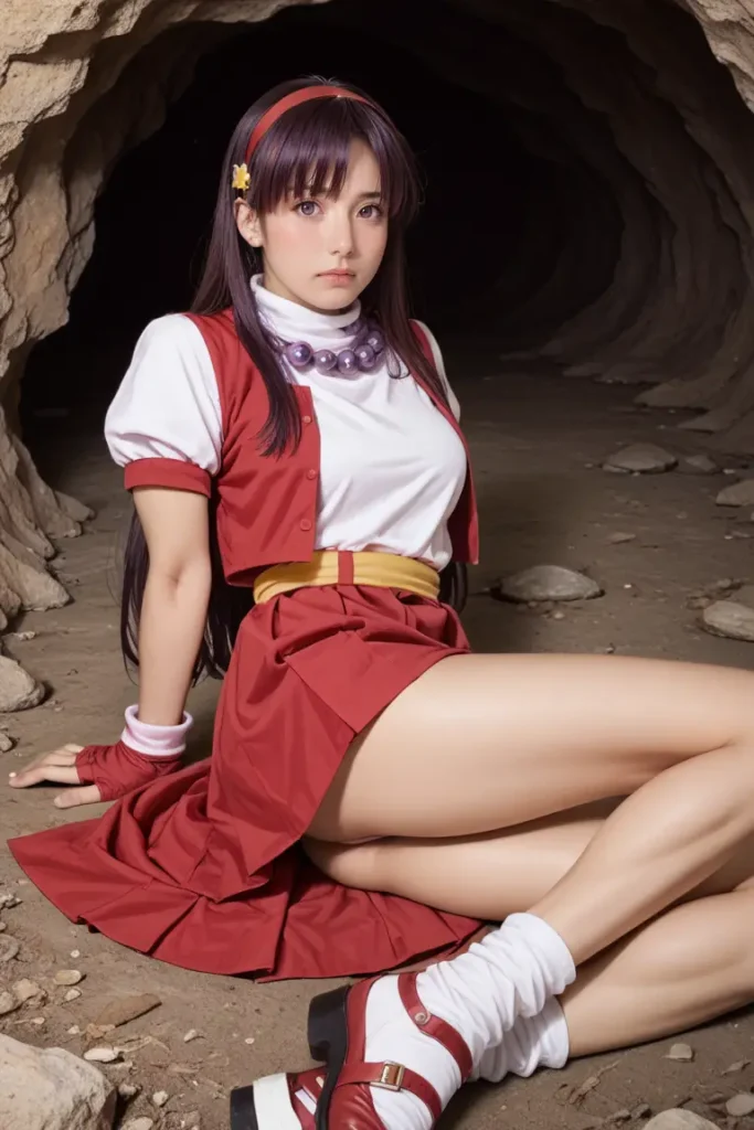 KOFの麻宮アテナのコスプレしたお姉さんのヌードグラビアAIエロ画像24枚目