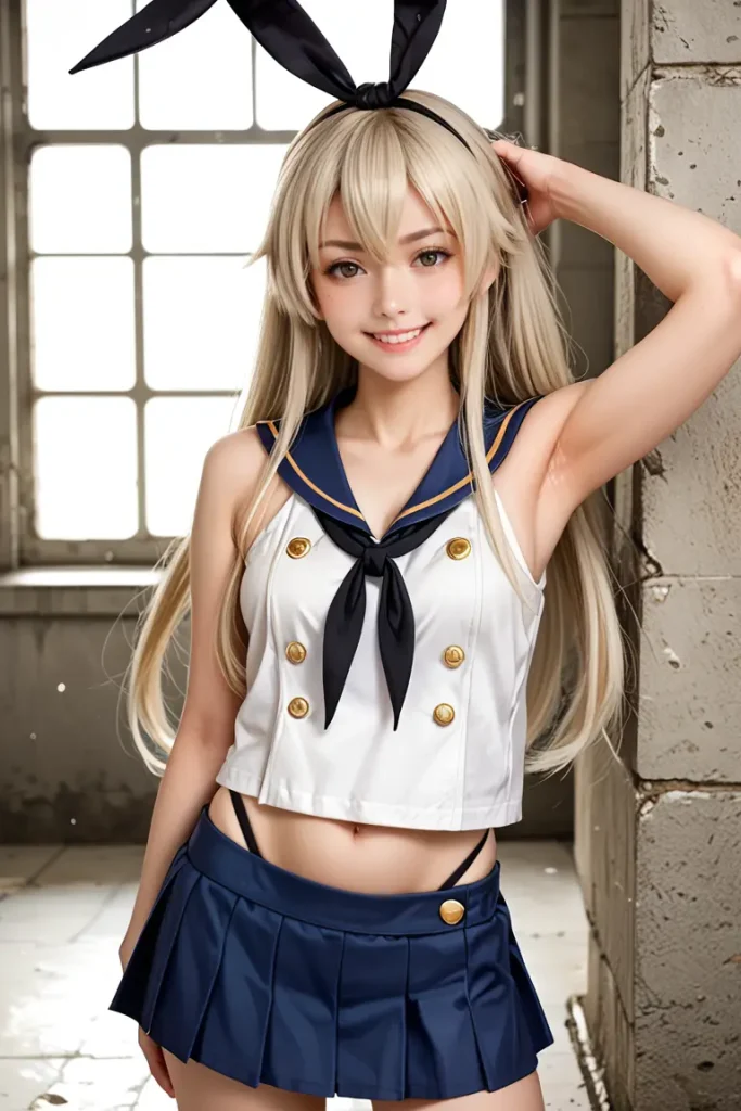 艦これの島風コスプレたお姉さんのヌードグラビアAIエロ画像24枚目