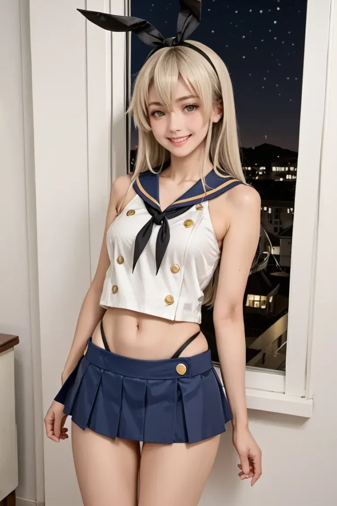 艦これの島風コスプレたお姉さんのヌードグラビアAIエロ画像28枚目