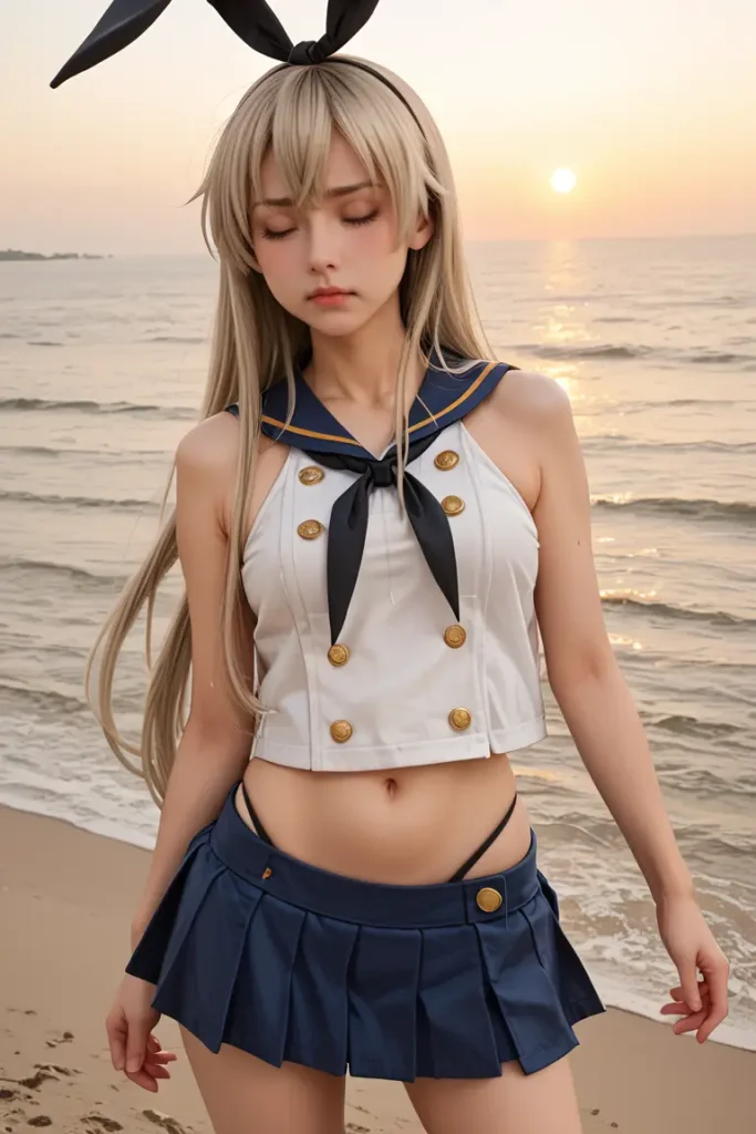 艦これの島風コスプレたお姉さんのヌードグラビアAIエロ画像31枚目