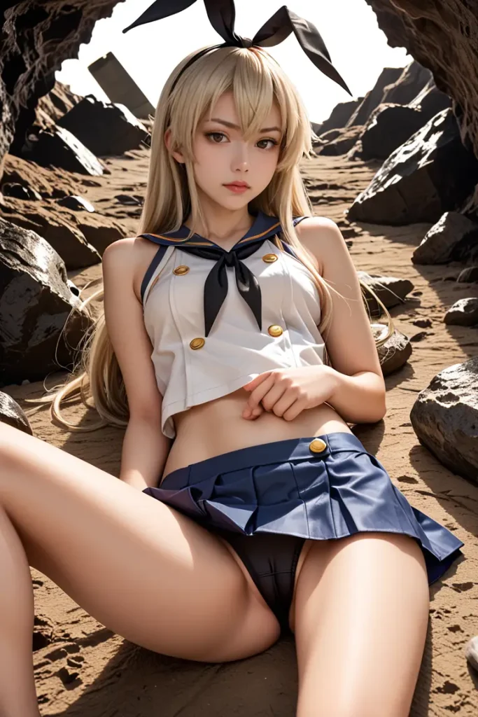 艦これの島風コスプレたお姉さんのヌードグラビアAIエロ画像34枚目