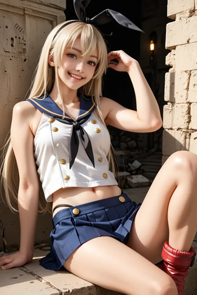 艦これの島風コスプレたお姉さんのヌードグラビアAIエロ画像40枚目