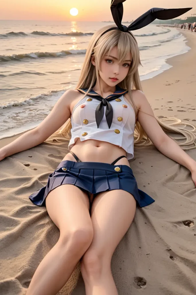 艦これの島風コスプレたお姉さんのヌードグラビアAIエロ画像49枚目