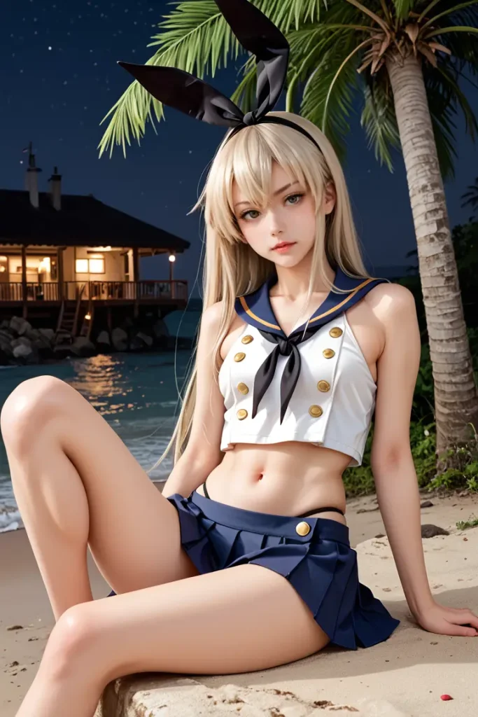 艦これの島風コスプレたお姉さんのヌードグラビアAIエロ画像50枚目