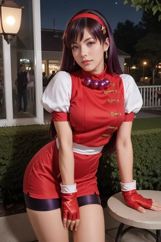 KOFの麻宮アテナのコスプレしたお姉さんのヌードグラビアAIエロ画像58枚目