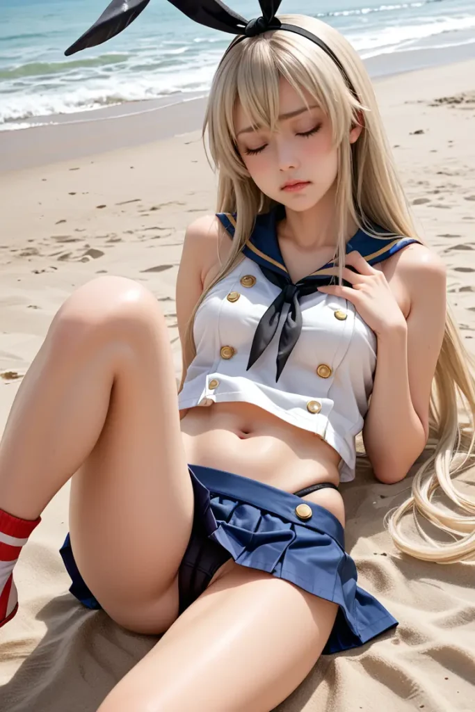 艦これの島風コスプレたお姉さんのヌードグラビアAIエロ画像60枚目