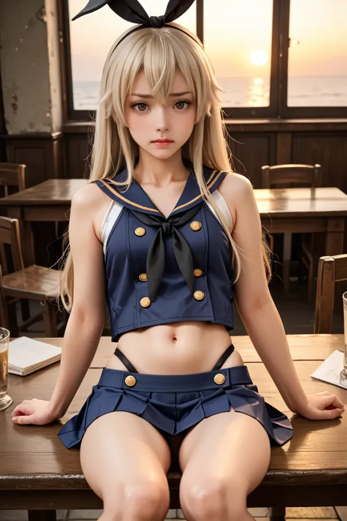 艦これの島風コスプレたお姉さんのヌードグラビアAIエロ画像61枚目