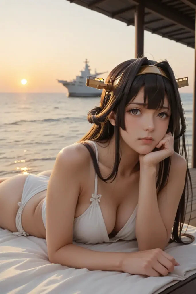 艦これ金剛のコスプレしたお姉さんのヌードグラビアAIエロ画像73枚目