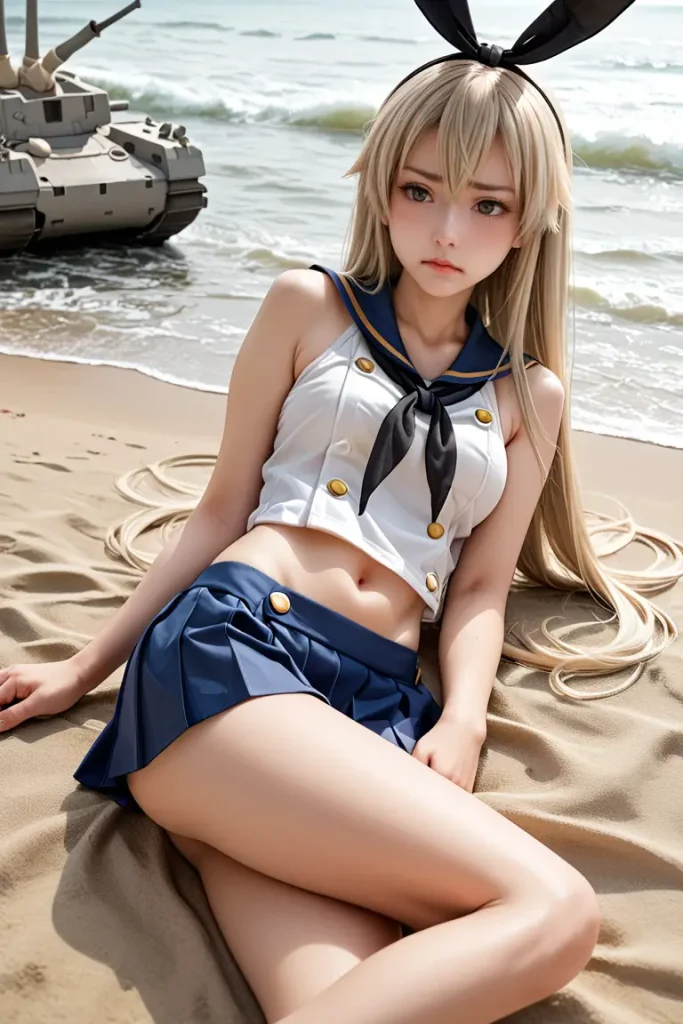 艦これの島風コスプレたお姉さんのヌードグラビアAIエロ画像91枚目