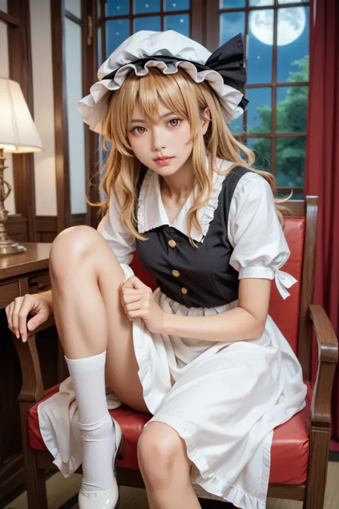 東方の霧雨魔理沙のコスプレしたお姉さんのヌードグラビアAIエロ画像21枚目