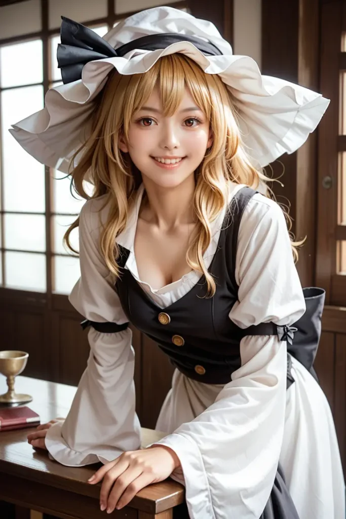 東方の霧雨魔理沙のコスプレしたお姉さんのヌードグラビアAIエロ画像27枚目