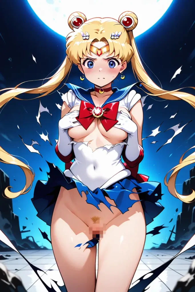 セーラームーンの服が弾けて破れるAIエロ画像102枚目