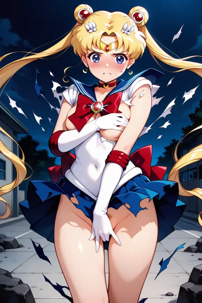 セーラームーンの服が弾けて破れるAIエロ画像18枚目