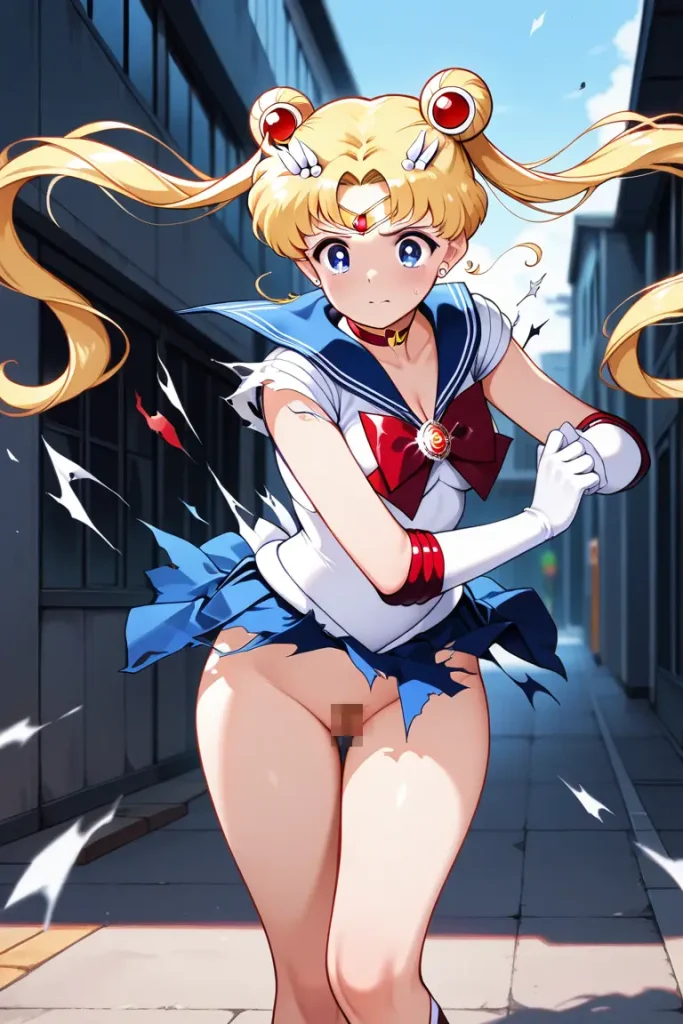 セーラームーンの服が弾けて破れるAIエロ画像20枚目