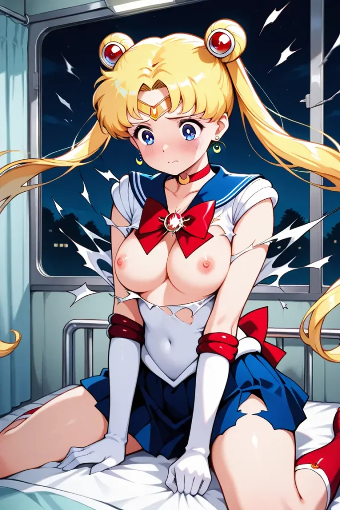 セーラームーンの服が弾けて破れるAIエロ画像21枚目