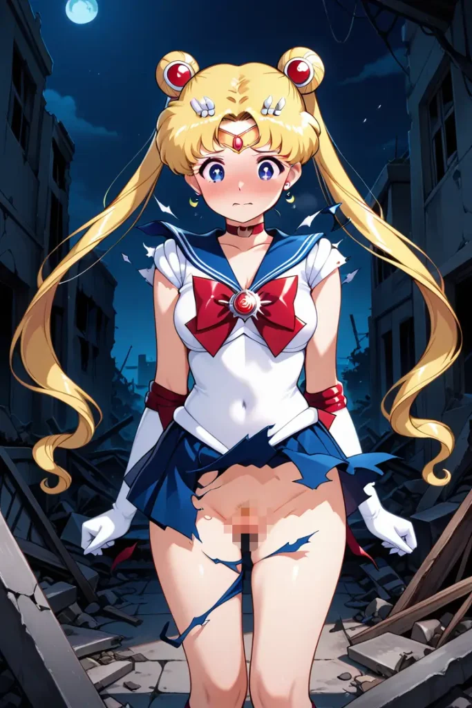 セーラームーンの服が弾けて破れるAIエロ画像22枚目