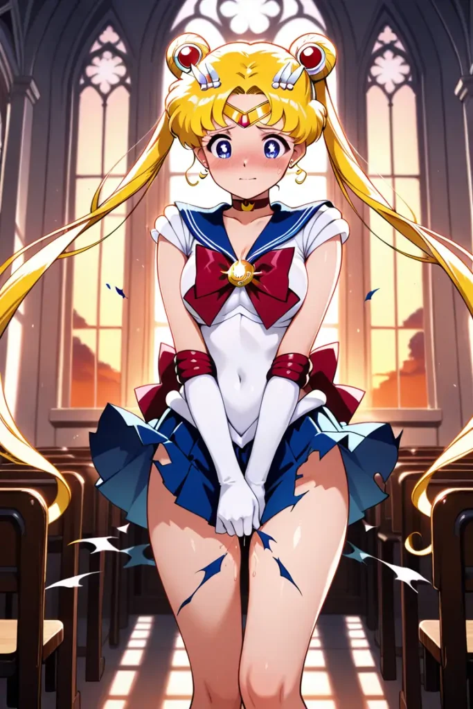 セーラームーンの服が弾けて破れるAIエロ画像41枚目