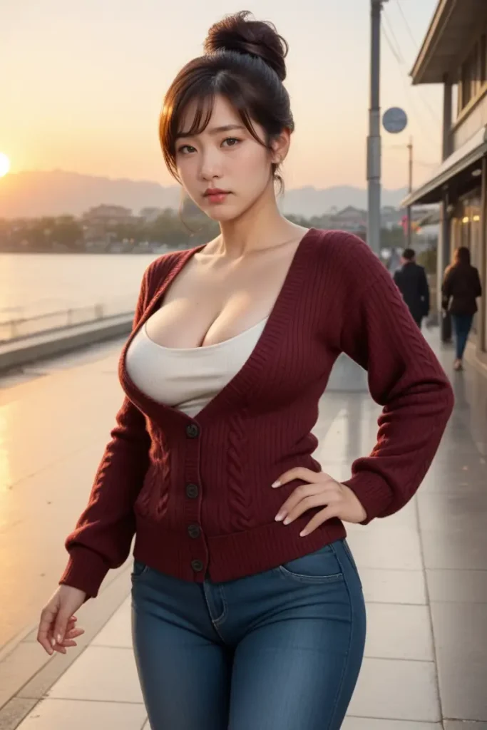 ママ活する美女が巨乳を武器に激しいアピールをするAIエロ画像44枚目