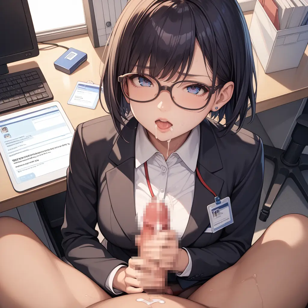 巨乳OLが手コキでザーメン搾り取るAIエロ画像9枚目