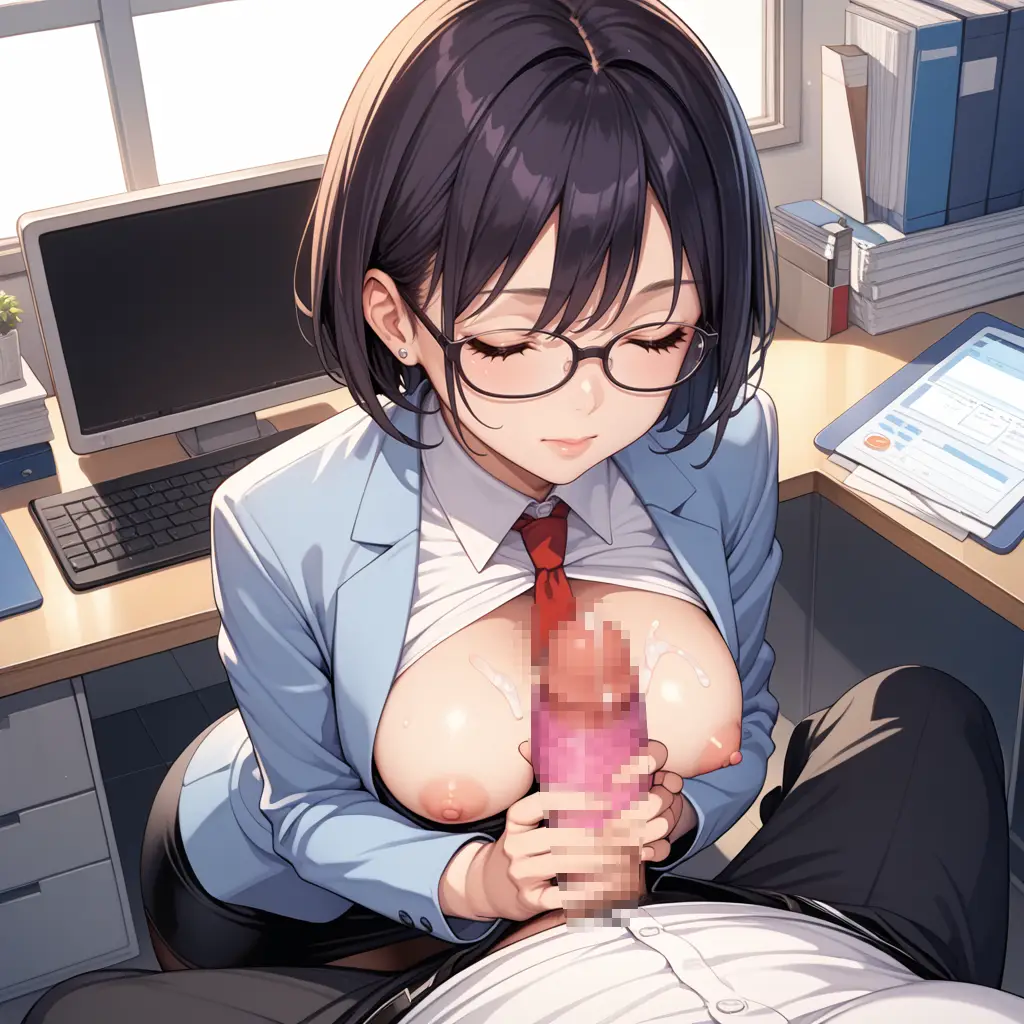 巨乳OLが手コキでザーメン搾り取るAIエロ画像24枚目