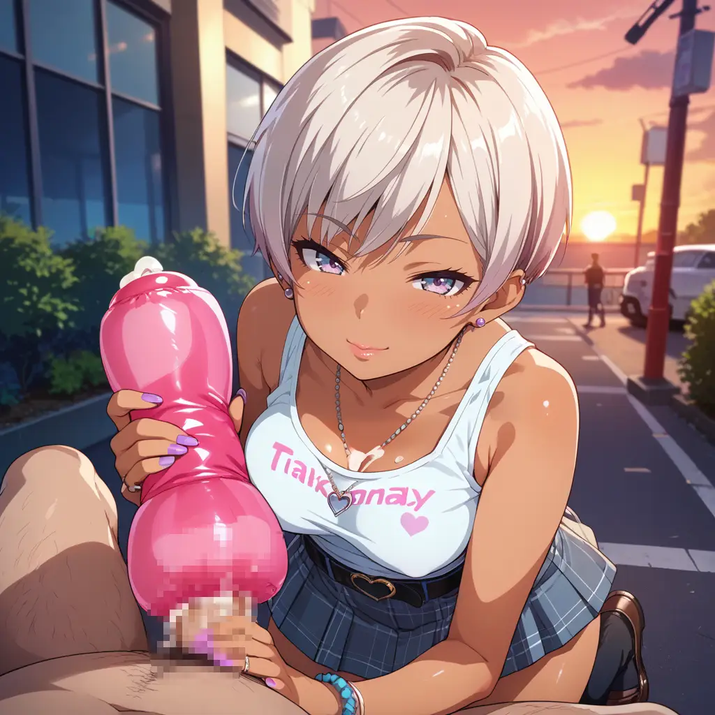 褐色ギャルの手コキで射精するAIエロ画像30枚目