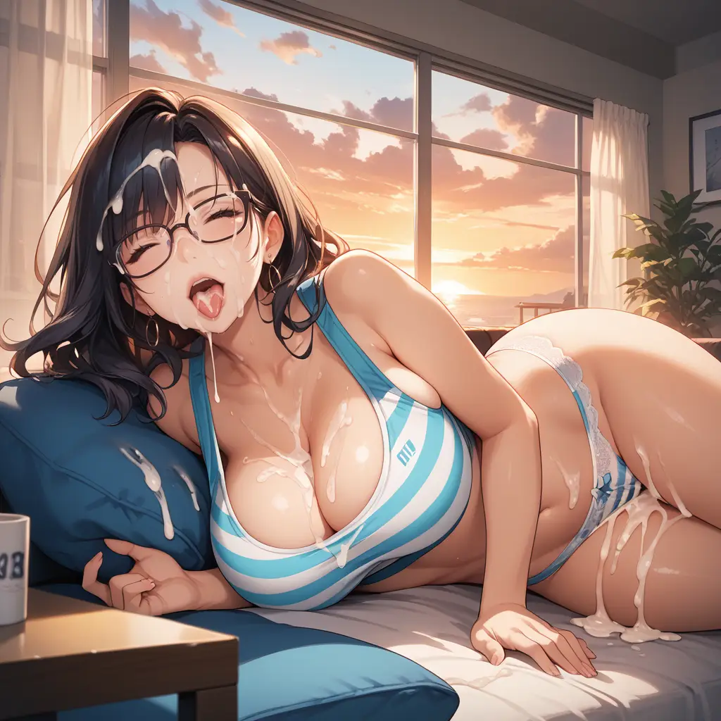 巨乳の人妻にザーメンぶっかけるAIエロ画像50枚目