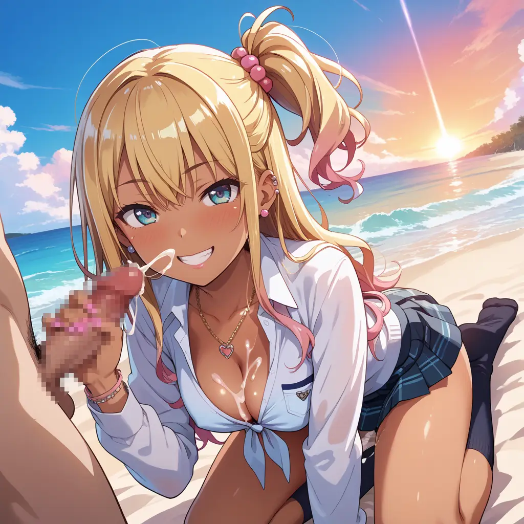 褐色ギャルの手コキで射精するAIエロ画像62枚目