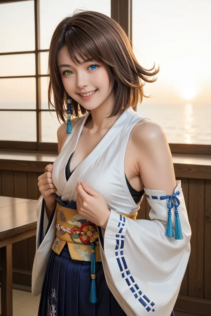 ファイナルファンタジーのユーナのエッチなグラビアエロ画像2枚目