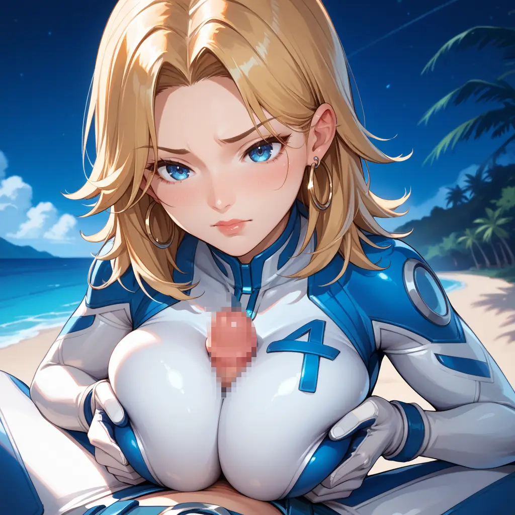 MARVELシリーズのインビジブルウーマンがパイズリするエロ画像22枚目
