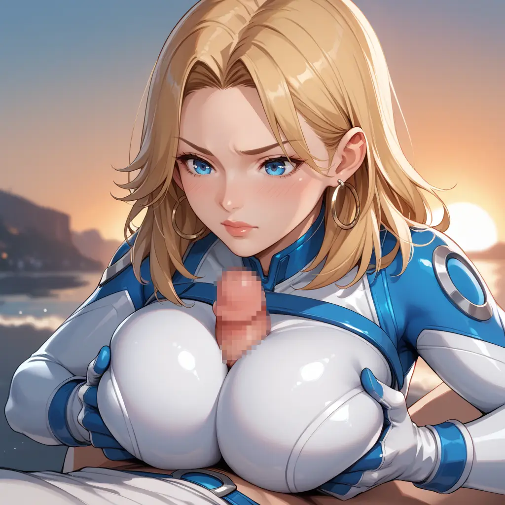 MARVELシリーズのインビジブルウーマンがパイズリするエロ画像26枚目