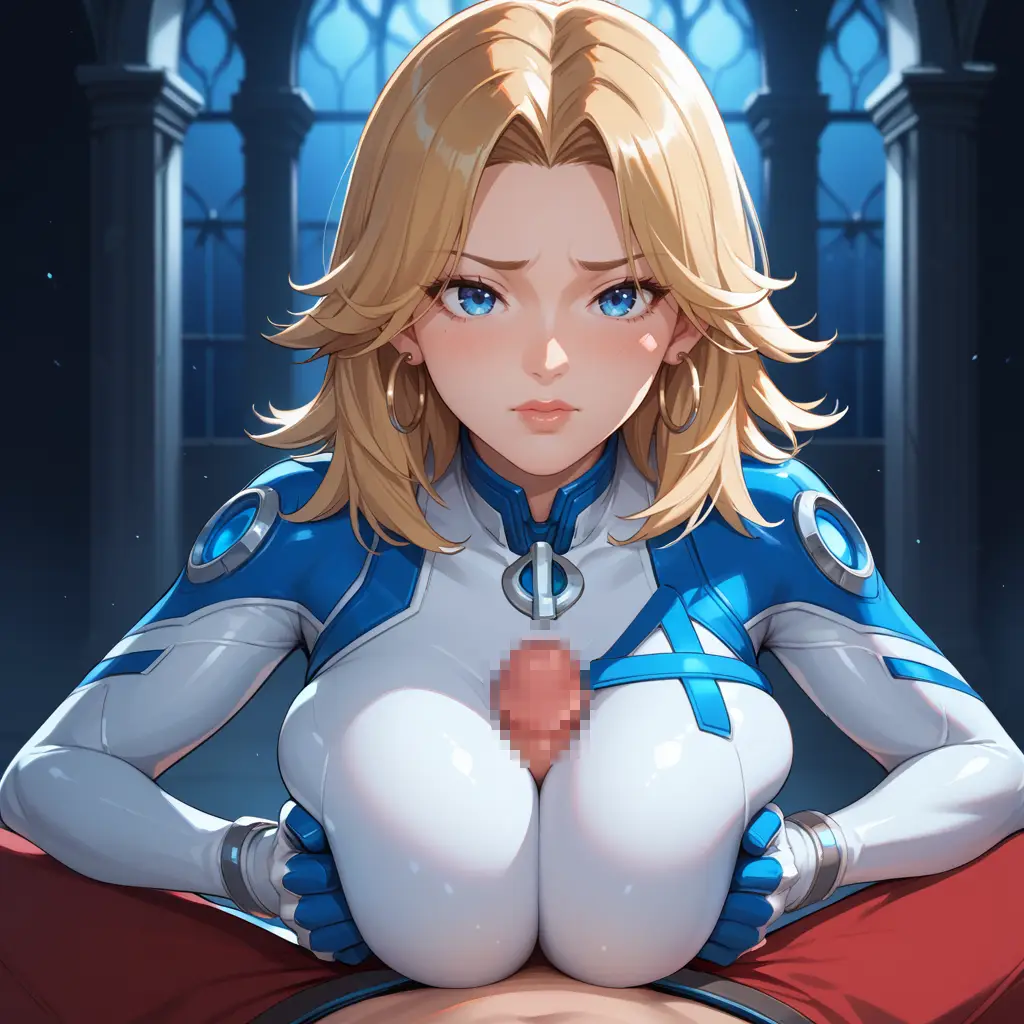 MARVELシリーズのインビジブルウーマンがパイズリするエロ画像36枚目